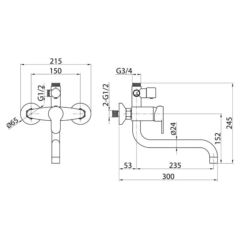 Душевая система Elghansa Shower Systems 2308883-2C (Set-34) хром