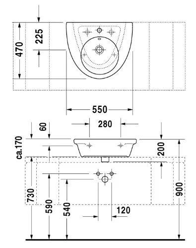 Раковина Duravit Starck 2 411550000 белый