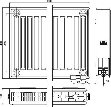 Радиатор стальной Kermi FKV 220418 тип 22