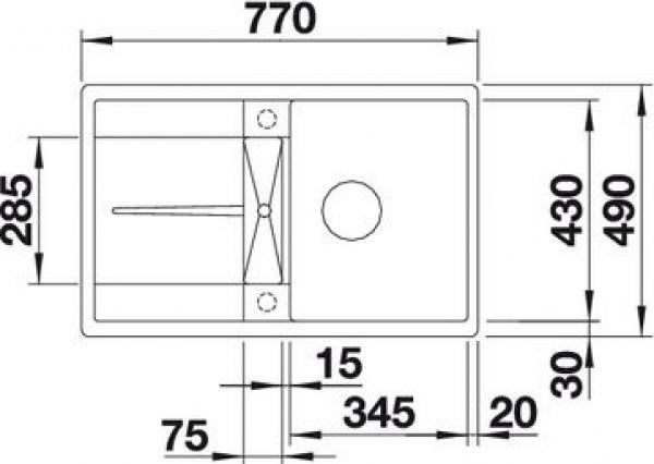 Кухонная мойка Blanco Metra 45 S-F 519082 алюметаллик