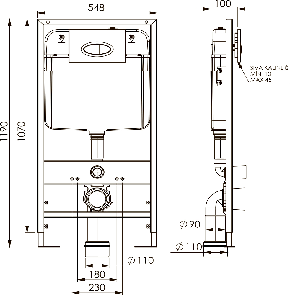 Комплект Унитаз подвесной VitrA Shift 7742B003-0075 белый глянцевый + Крышка DIWO Шифт 0405 с микролифтом + Инсталляция Ewrika ProLT 0026-2020 + Кнопка 0040 хром матовый