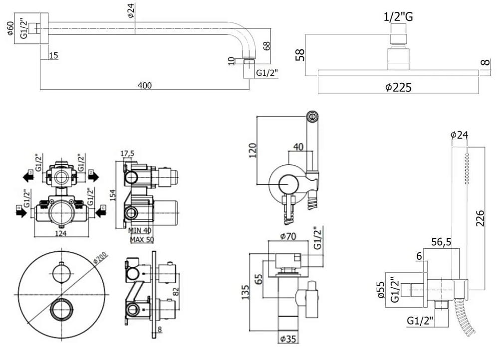 Душевая система Paffoni KIT LIG KITZLIQ018CR хром