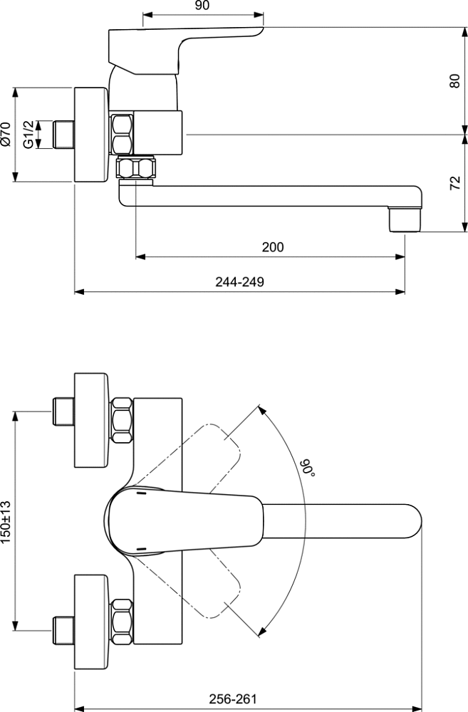 Смеситель Ideal Standard CERAPLAN III B0726AA для кухонной мойки, хром