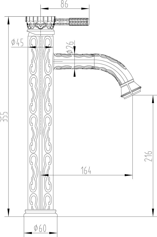 Смеситель для раковины Lemark Jasmine LM6609B бронза