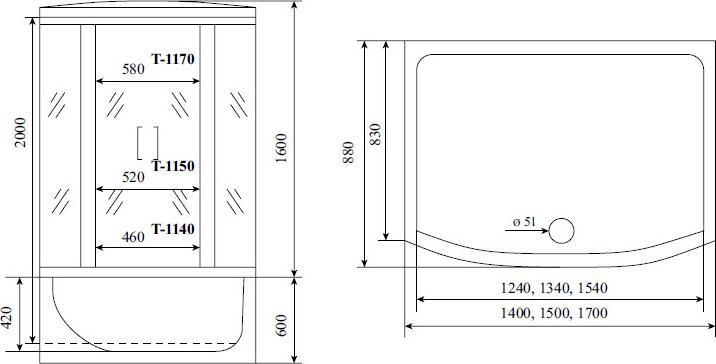 Душевая кабина Timo Comfort Fabric Glass F-8870