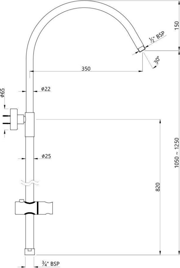 Душевая система Jaquar Shower Pipe SHA-CHR-1213