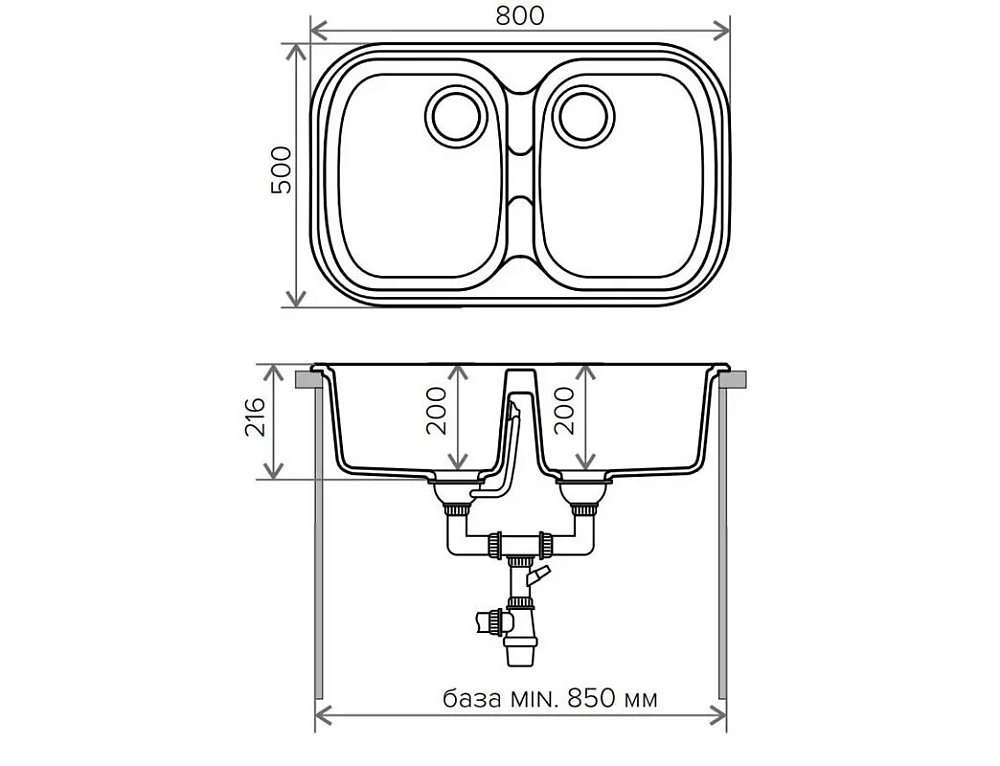 Кухонная мойка Tolero F-150 №14 (Серый) серый