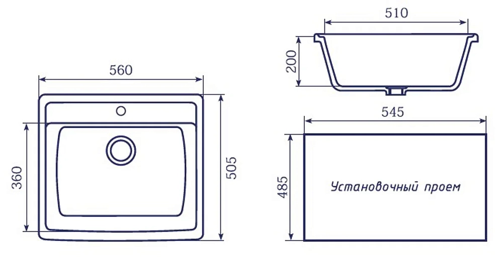 Кухонная мойка Mixline ML-GM15 ML-GM15 (310) серый