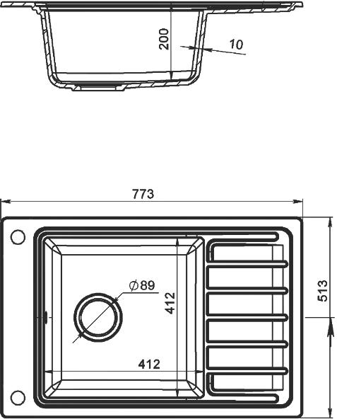 Мойка кухонная Domaci Римини DG U-650 белая