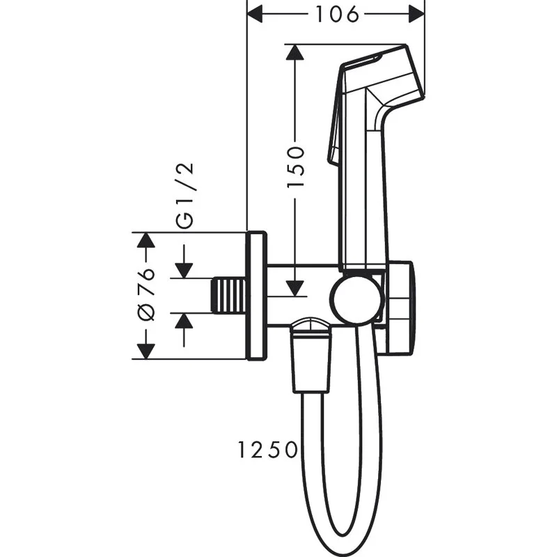 Гигиенический душ Hansgrohe Bidette 29230670 черный