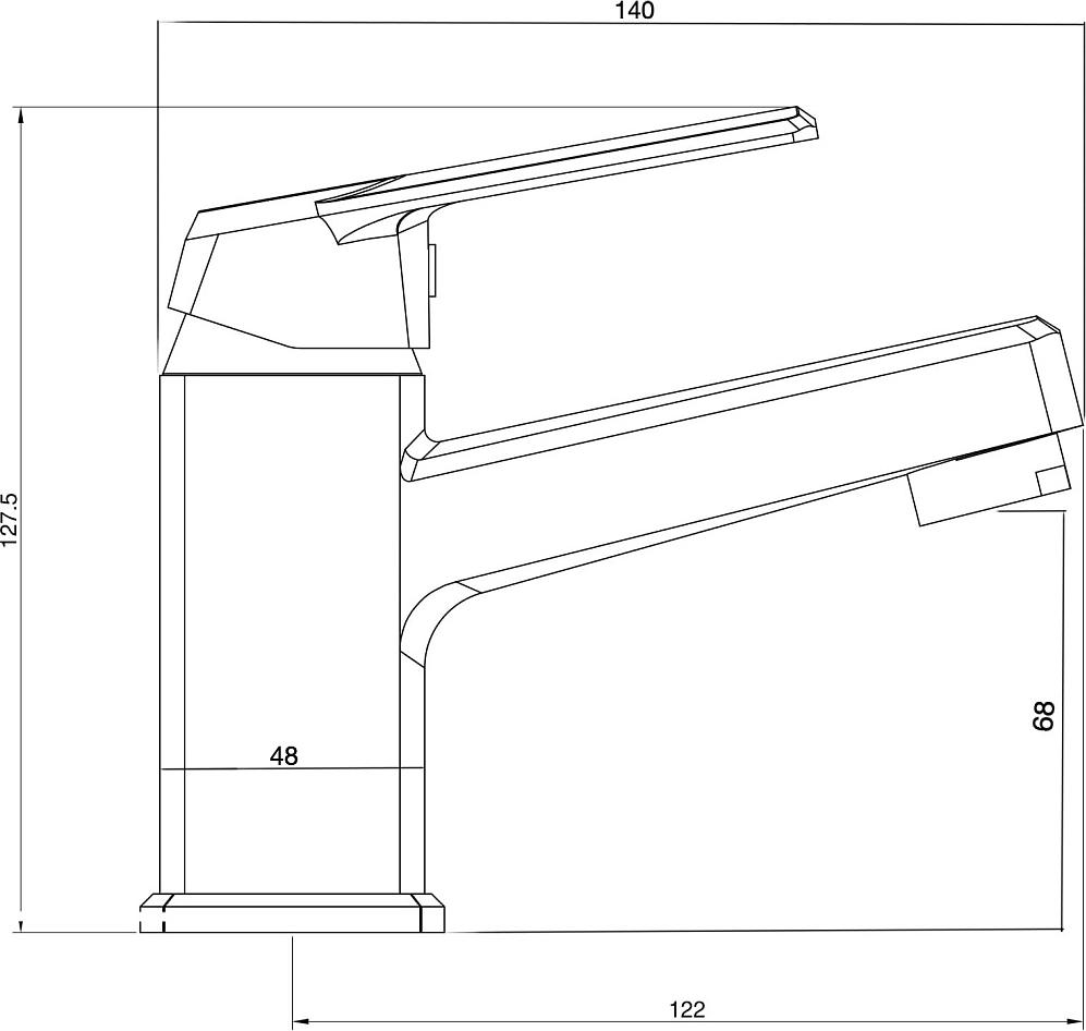 Смеситель для раковины Orange One Life P02-021b, чёрный