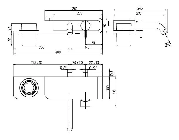 Смеситель для раковины Paini Pad PDCR208BO хром, белый