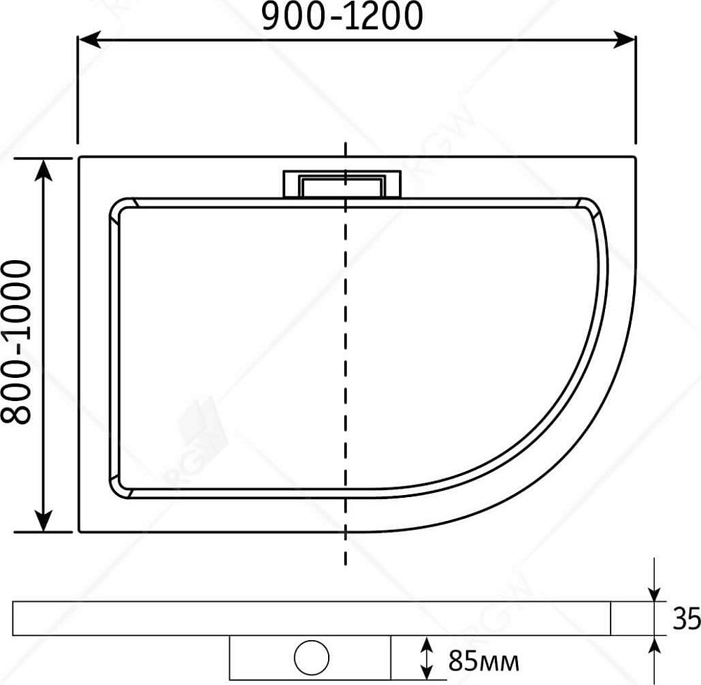 Душевой поддон RGW GWS-41R 03150482-01R 80x120 см, белый