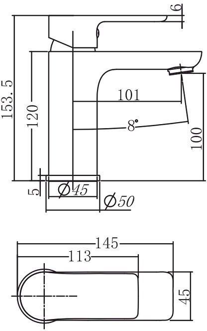 Смеситель для раковины Aquanet Steel AF520-10СW белый, хром