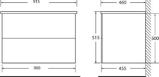 Тумба для комплекта BelBagno ETNA-900-2C-SO-RW-P rovere moro