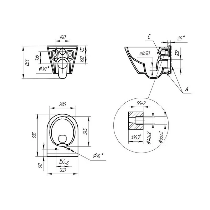 Комплект Cersanit: A64917 инсталляция Vector LP, с унитазом CITY SMART CO DPL EO slim LP, цвет белый, крышка микролифт