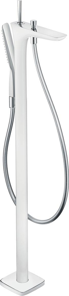 Смеситель для ванны с душем Hansgrohe PuraVida 15473400, белый/хром