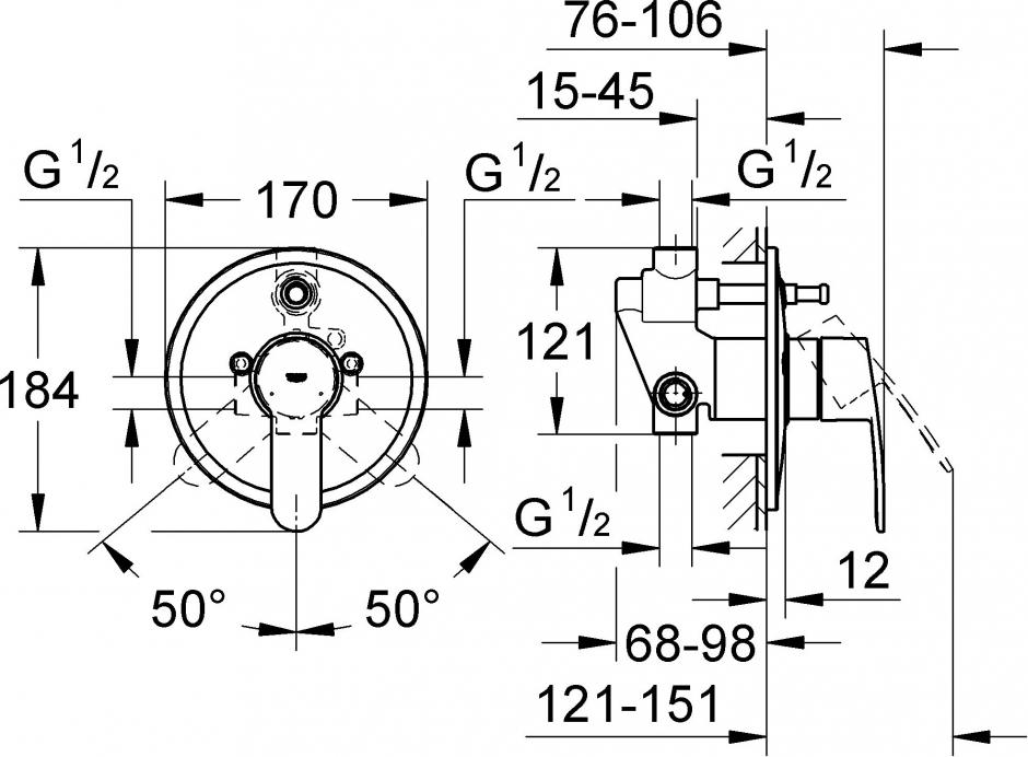 Смеситель Grohe Eurostyle Cosmopolitan 33637002 с внутренней частью