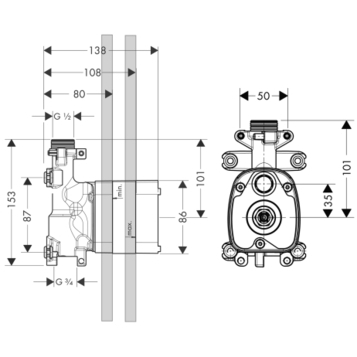 Скрытая часть для душа Hansgrohe Axor ShowerCollection 10650180