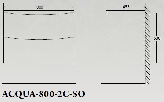 Тумба для комплекта BelBagno ACQUA-800-2C-SO-CVG cemento verona grigio