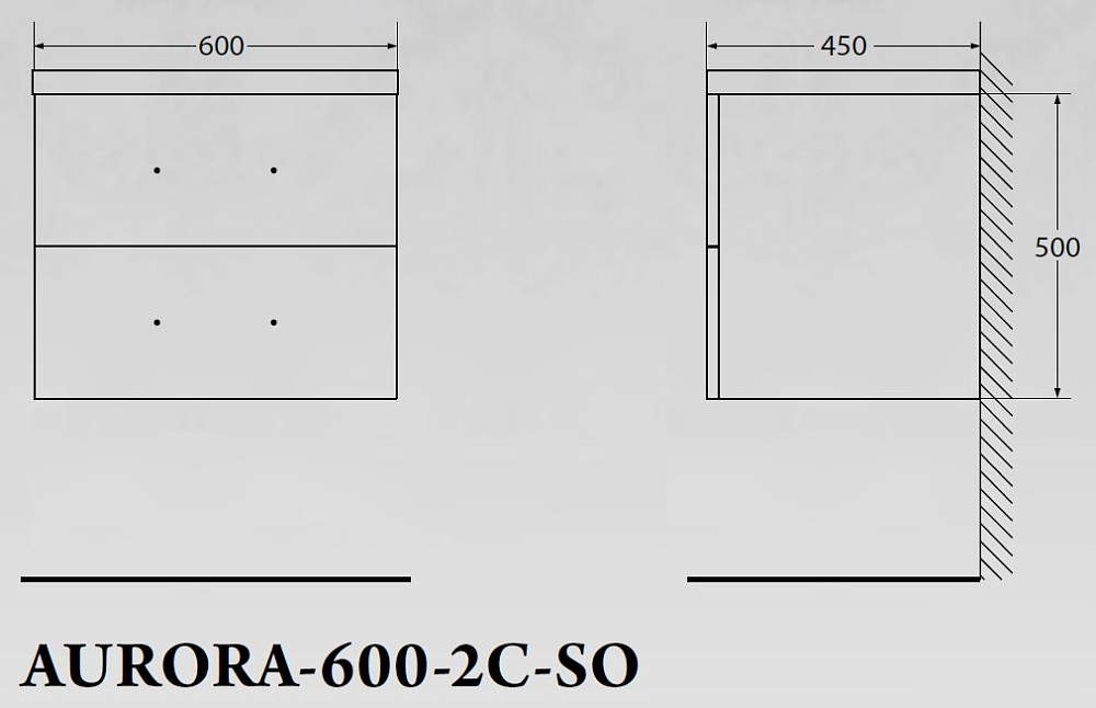 Тумба для комплекта Belbagno Aurora-600-2C-SO-PG