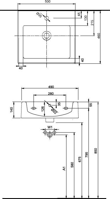 Раковина 50 см IFO Twins RP011150000