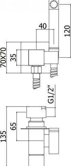 Гигиенический душ Paffoni Tweet Square ZDUP112NO, чёрный