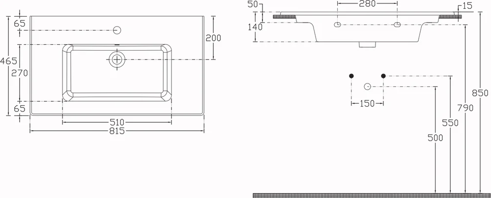 Раковина Aquanet Flat 80 254364, белый