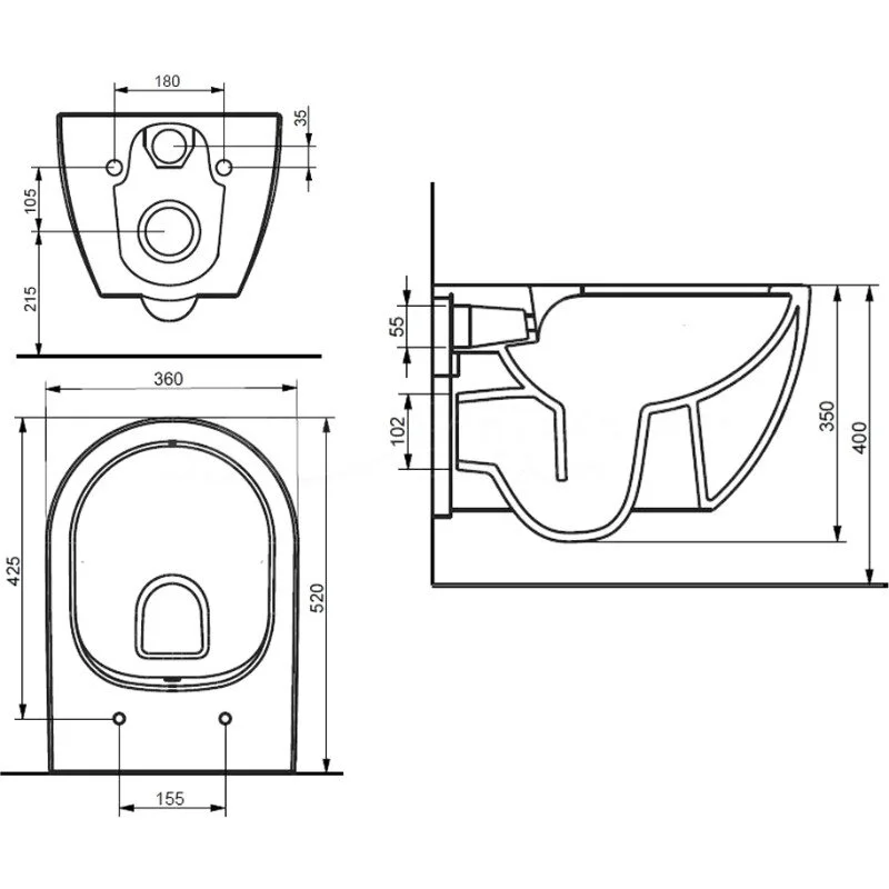 Комплект инсталляция Vitra и унитаз Seramiksan Hill 800-2013/A031161H/A030011 подвесной, безободковый, крышка Neon с микролифтом, клавиша хром