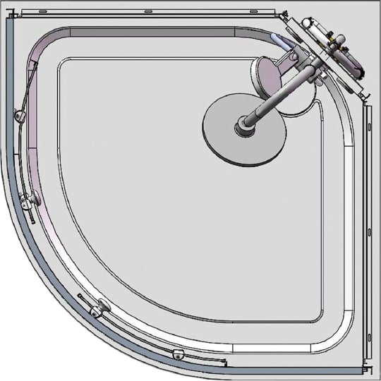 Душевая кабина BelBagno UNO-CAB-R-2-80-P-Cr-TOP