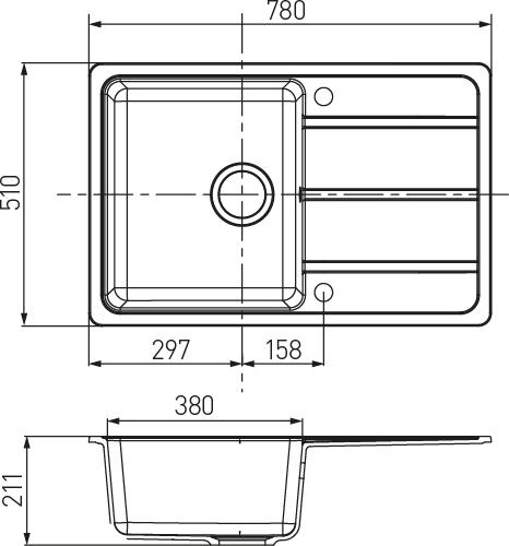 Кухонная мойка Aquaton Аманда 51 1A712832AD280, коричневый