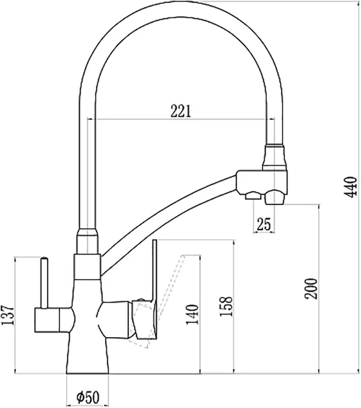 Смеситель для кухни Savol S-L1805C-01 бронза