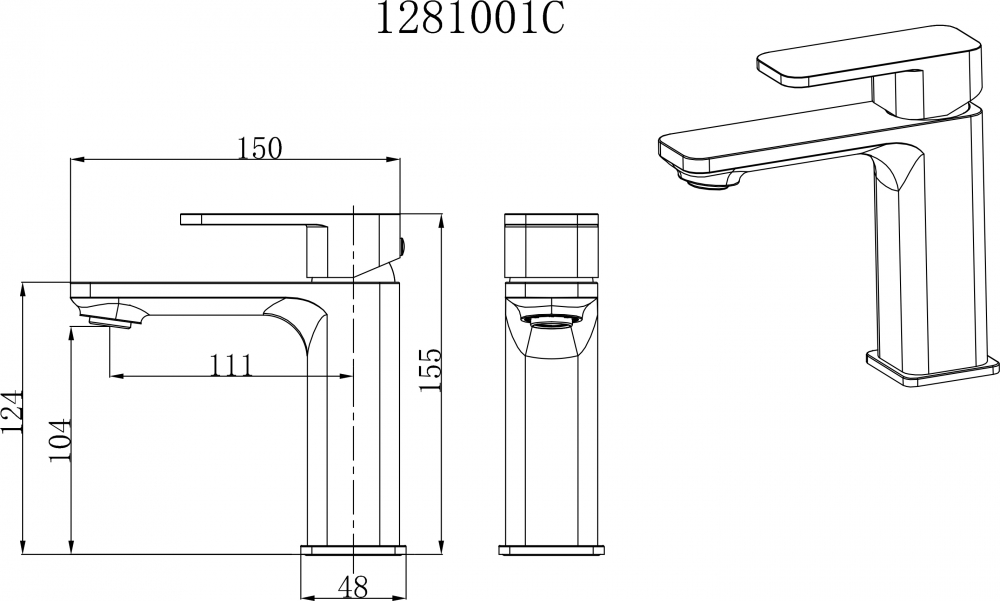 Смеситель Gllon GL-128 1001C-04 для раковины