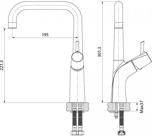 Комплект кухонная мойка Iddis Arro ARR78SZi77 хром + смеситель Iddis Kitchen Line K07SB0LI05