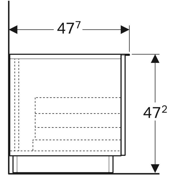 Шкаф 89 см Geberit iCon 840092000, платиновый