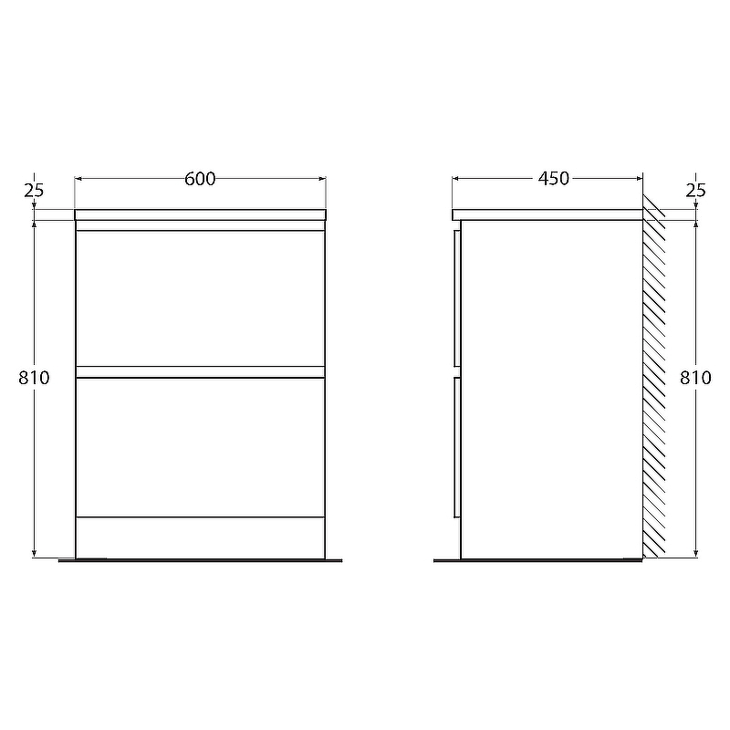 Тумба под раковину BelBagno ALBANO-600-2C-PIA-BL 60 см, Bianco Lucido