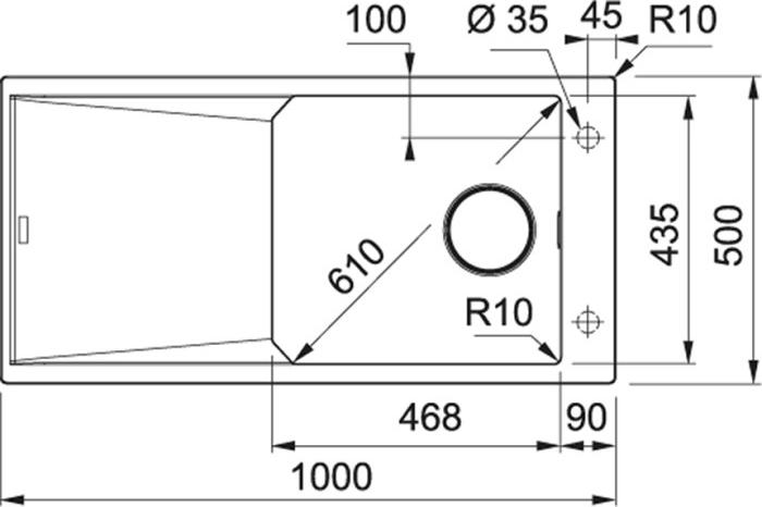 Кухонная мойка 100 см Franke FX FXG 611-100 114.0512.362, серый камень