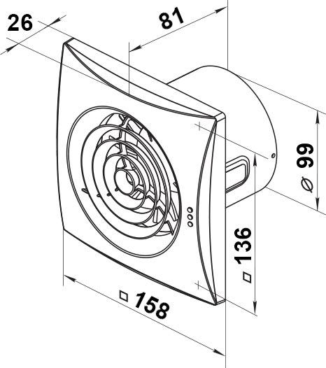 Вытяжной вентилятор Vents 100 Квайт алюминиевый лак