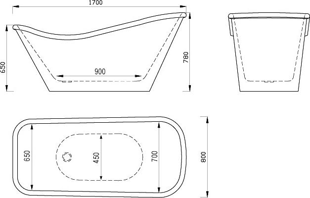 Акриловая ванна Abber 170x80 AB9231B