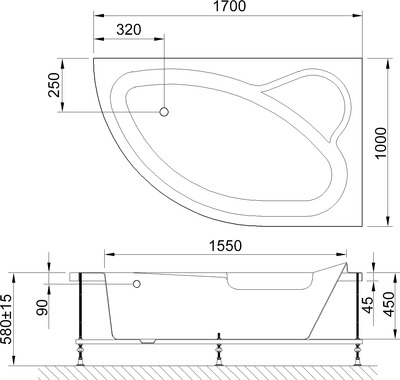 Акриловая ванна Royal Bath Alpine 170х100 RB 819102 R