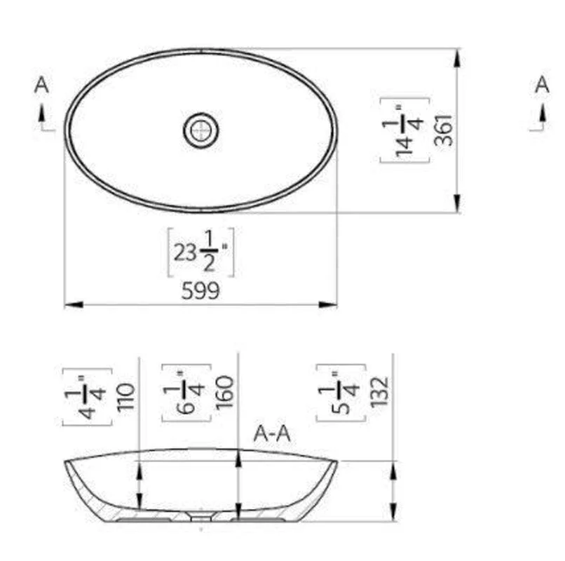 Раковина накладная Marmite 0040 C 600 C 33 белый