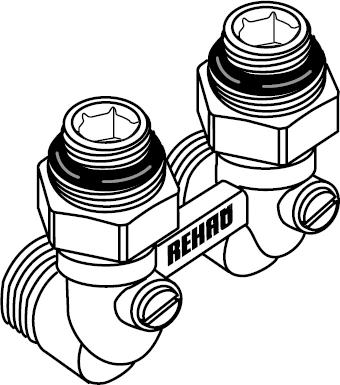 Узел присоединения Rehau 1/2"x3/4" угловой