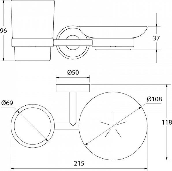 Подстаканник с мыльницей Iddis Calipso CALMBG0i57