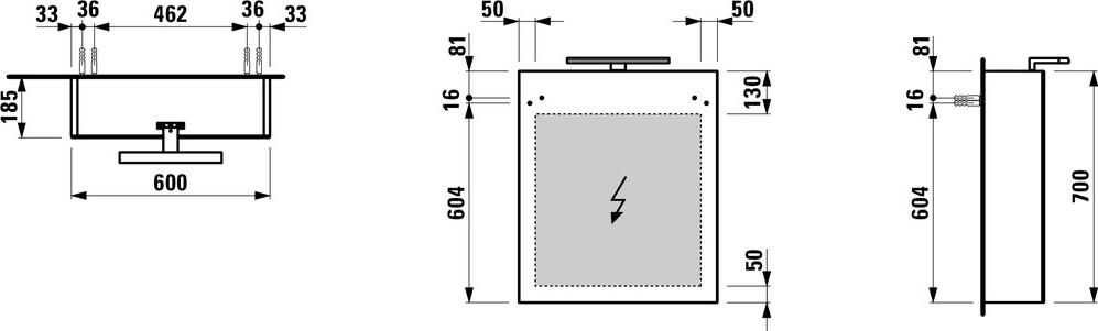 Шкаф-зеркало Laufen Base 4.0275.2.110.260.1 L 60 белый матовый