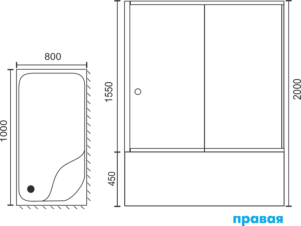 Душевой уголок Royal Bath RB 8100BP-C-R