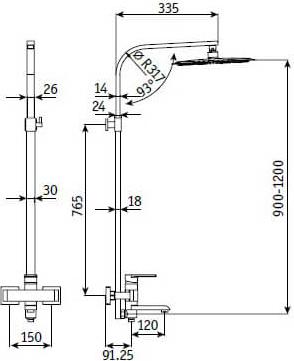 Душевая система RGW SP-30 30140130-01U