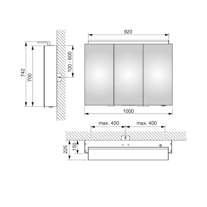 Зеркальный шкаф Keuco Royal L1 13604171302 серый