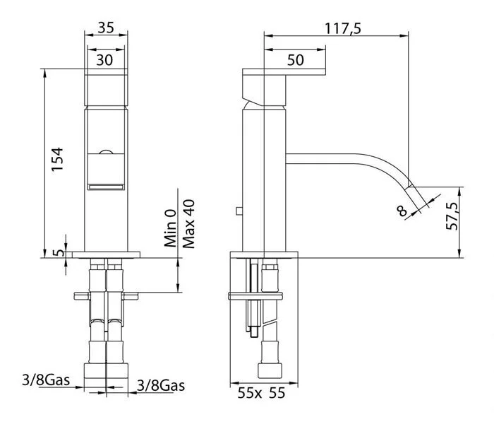 Смеситель для раковины Bandini Ice Cube 2 750120PN05 хром