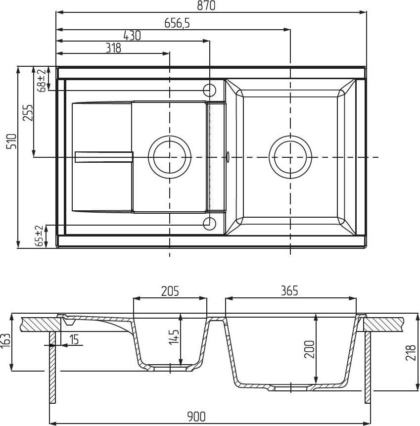 Кухонная мойка Aquaton Делия 87 1A716232DE260, бежевый