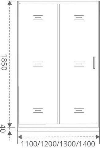 Душевая дверь в нишу Bas Latte WTW-140-C-WE 140x185